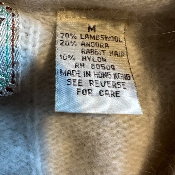 woods & gray women’s sweater size M lambwool angora blend knit cream long sleeve - Picture 6 of 11